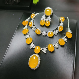 Inlaid Jade Agate Jewelry Set