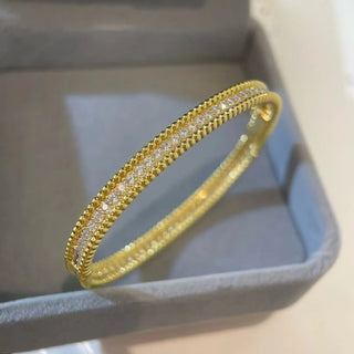 Onnelik All Moissanite Diamond Bangle with GRA 925 Sterling Silver Plate 18K Gold for Women Wedding Party Gifts Fine Jewelry