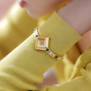 Elegant Green Rhinestone Women’s Quartz Watch