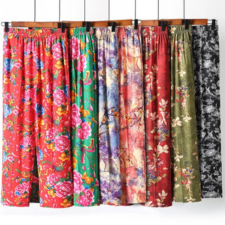 Elastic High Waist Loose Cropped Pants