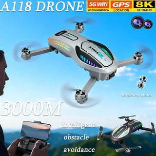 A118 Drone 8K Dual Camera HD Remote Control Quadcopter With Obstacle Avoidance Professional Aerial Photography Toy 4K Drone Gift