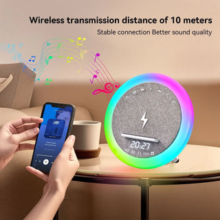 LED Display Wireless Charging Bedside Light