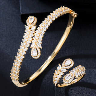 GODKI Luxury Trendy Saudi Arabia Bangle Ring  Jewelry Sets For Women Wedding Party Indian Dubai brincos para as mulheres 2023