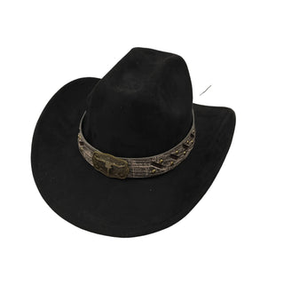 Suede Leather Cowboy Fedora Hat