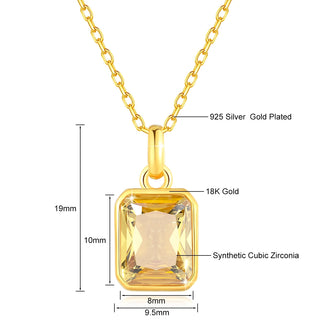 Women Real 18k Gold Rectangle Pendant