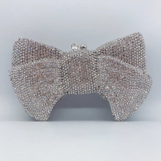 Luxury Designer Stone Bow Clutch Purse