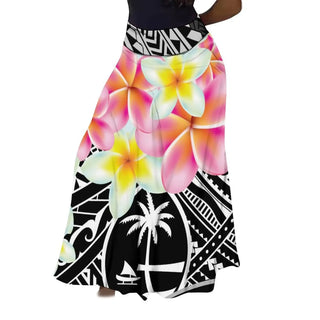 Floral High-Waisted Fluffy Maxi Skirt