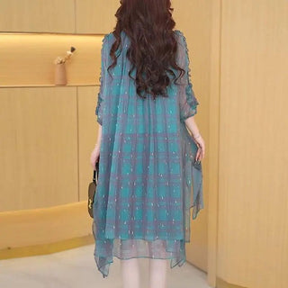 Elegant Ruffled Neck Lace Up Women's Midi Dress - Epictzar Intl.