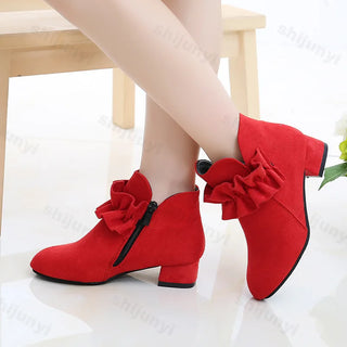 Sweet Girl Zipper Short Suede Boots