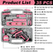 35 pcs box pink