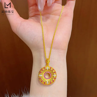 Hollow Peace Women's 24K Gold Pendant