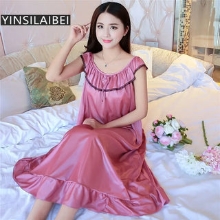 Women's Satin Faux Silk Nightgown