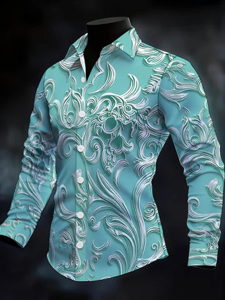 Men's Luxury 3D Print Long Sleeve Shirt - Epictzar Intl.