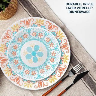 Terracotta Dreams Dinnerware Set for 6,18 Pieces Dinner Plates, Appetizer Plates, and 18 Oz Bowls Dishwasher, Microwave, and Fre