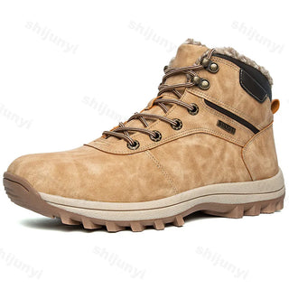 2025 Winter New Fashion Trend Plush Thick Soled Casual Shoes Men's Breathable Comfortable Warm Non Slip High Top Chunky Sneakers