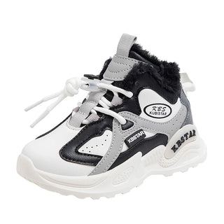 Winter Sport Shoes For Children PU Leather Waterproof Teenager Kid's Snow Boots Thick Warm Plush Warm Cotton Shoes For Boys Girl