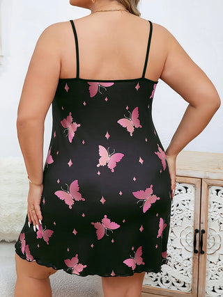 Ladies Hot Sister Butterfly Print Nightdress