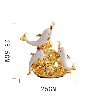 Modern Creative Dolphin Statue Ceramic Accessories Home Bedroom Desk Cabinet Decoration Items Office Cafe Table Sculpture Decor