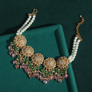 Vintage Crystal Bead Chokers Necklace