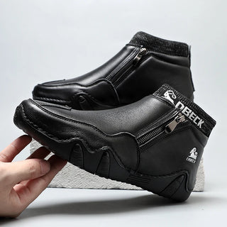 New Men Casual Shoes Leather Male High Top Sneakers Designer Fashion Loafers Lace Up Socks Shoes Men Ankle Boots ﻿