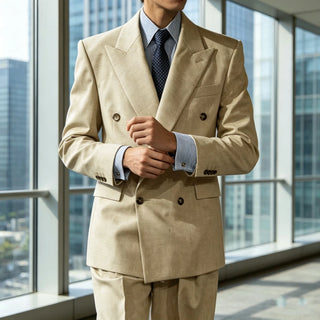 Breathable 2Pcs Double Breasted Formal Outfit