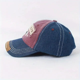 Trendy Distressed Cotton Baseball Cap with Embroidered Lettering - Adjustable Outdoor Headwear