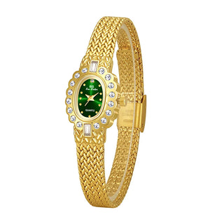 New Watch Female BS Brand 2025 Light Luxury Women's Watches Vintage Elegant Small Oval Dial Crystal Quartz Wristwatches Ladies