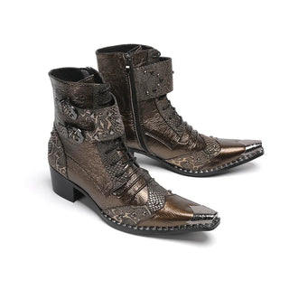 Men's Vintage Pointed Toe Ankle Boots