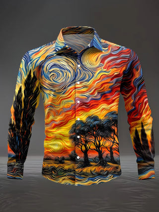 Men's Luxury 3D Print Long Sleeve Shirt - Epictzar Intl.