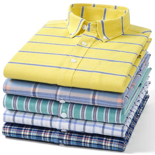 Solid Color 100% Pure Cotton Men Oxford Shirt - Epictzar Intl.