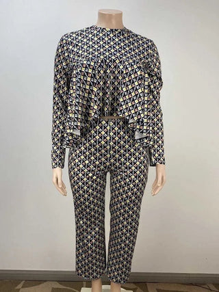 Elegant Matching Plaid 2Pcs Pants Suit - Epictzar Intl.