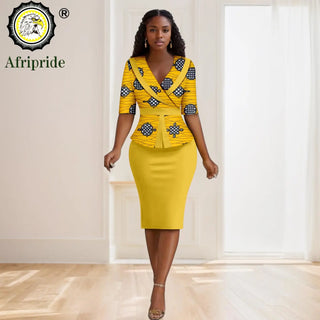 African Women Elegant Dashiki Attire Skirts Set