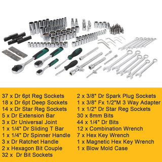 Portable Mechanics 216Pcs Socket Tool Set