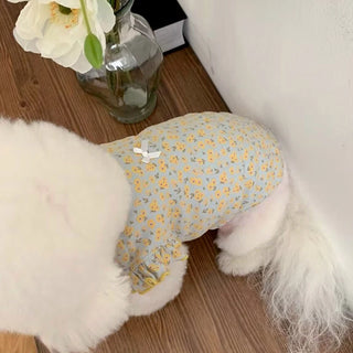 Cute Floral Flying Sleeves Puppy Vest