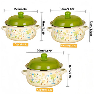 Enamel Vintage Stock Pot Set