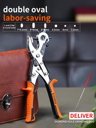 Multi-function Punch Pliers Round Hole Oval Hole DIY Tool Watchband Strap Household Leathercraft Leather Belt Hole Punch Plier