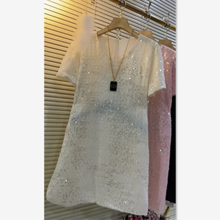 Elegant Shiny Vintage Sequins Dress