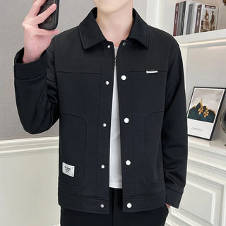 2025 High-quality Fashion Handsome Spring New Men's Lapel Fashion All Korean Version of Casual Men's Coat Jacket Handsome Coat