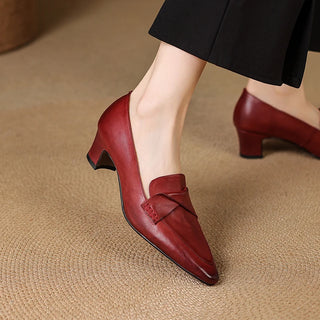 Elegant Woman Cowhide Handmade Shoes