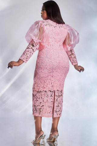 Elegant Formal Lace Midi Dress