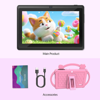 7-inch Android 13 children's tablet, 5G WiFi tablet, quad-core processor, 4GB (2g+2g-memory expansion) RAM+32GB ROM, with parent