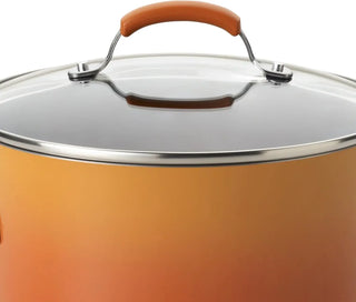 Brights Nonstick Cookware Pots and Pans Set, 14 Piece, Orange Gradient