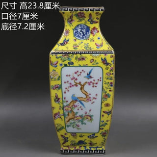 Antique Porcelain Enamel Painting Square Vases