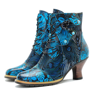 Comfortable Genuine Leather Lace Up Short Boots