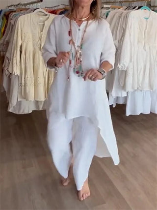 Long-sleeved Women Linen Suit