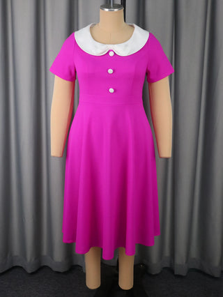 Vintage Style Fuchsia Midi Dress