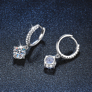 IGOTOS 10cttw Round Cut Moissanite Drop Earrings D VVS S925 Silver Women Luxury Diamond Hoop Earrings Fine Jewelry Gifts GRA