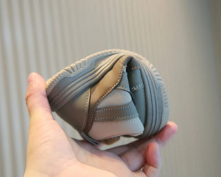 Autumn Sport Shoes For Children PU Leather Waterproof Boy's Girl's Running Shoes Ergonomics Soft-soled Kid's Sneakers