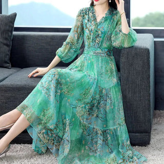 High - end Silk Style A - line Dress - Epictzar Intl.