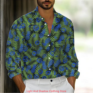 Men's Tropical Hawaiian Long Sleeved Shirt